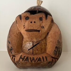 Handcrafted Brown Coconut Monkey Sculpture